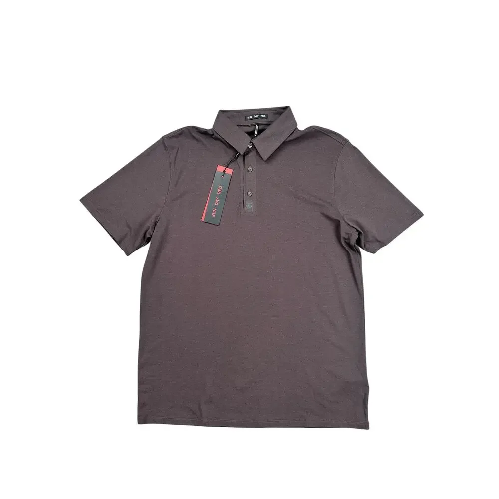 Sun Day Red Cypress Classic Crown Mesh Knit Polo in Brown — Size Medium